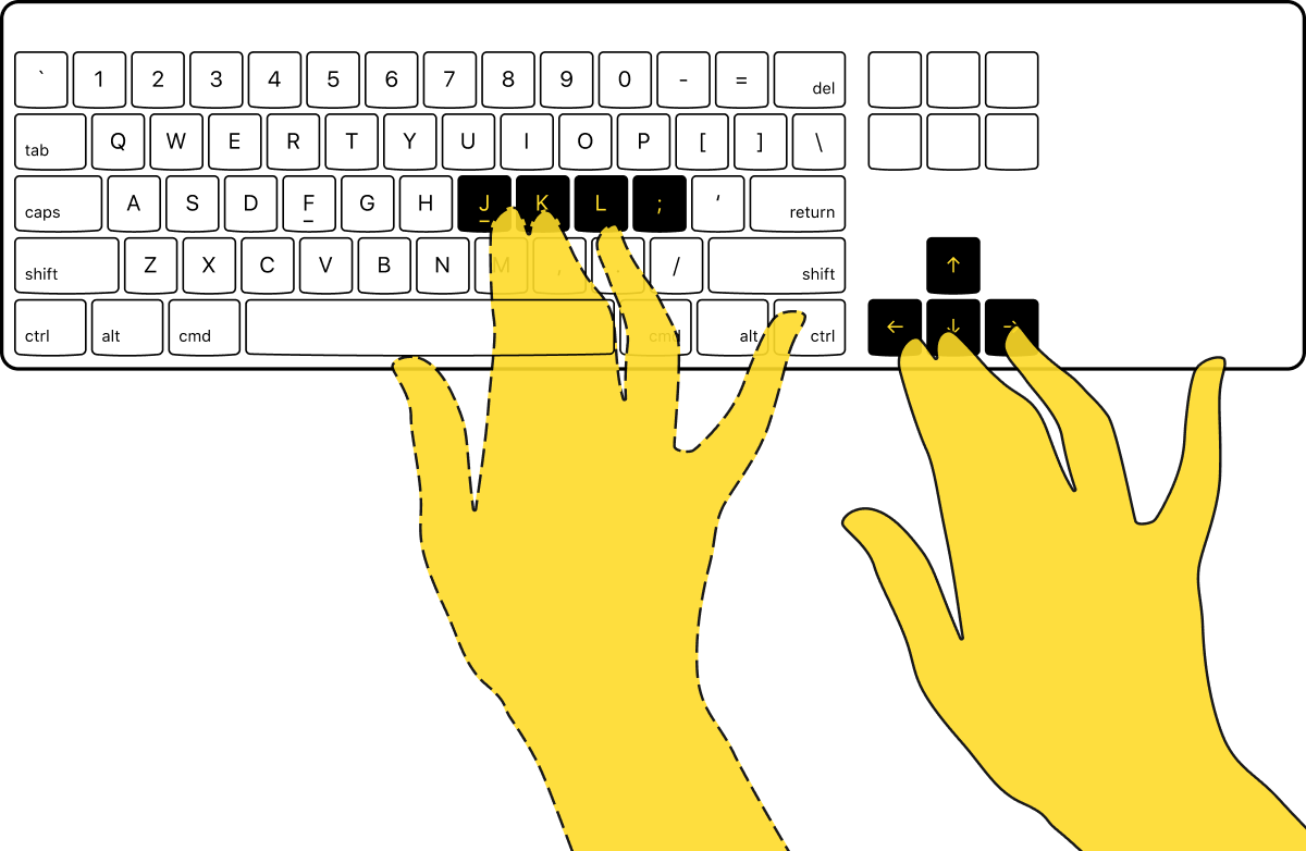 Cursor keys belong at the center of your keyboard @ tonsky.me