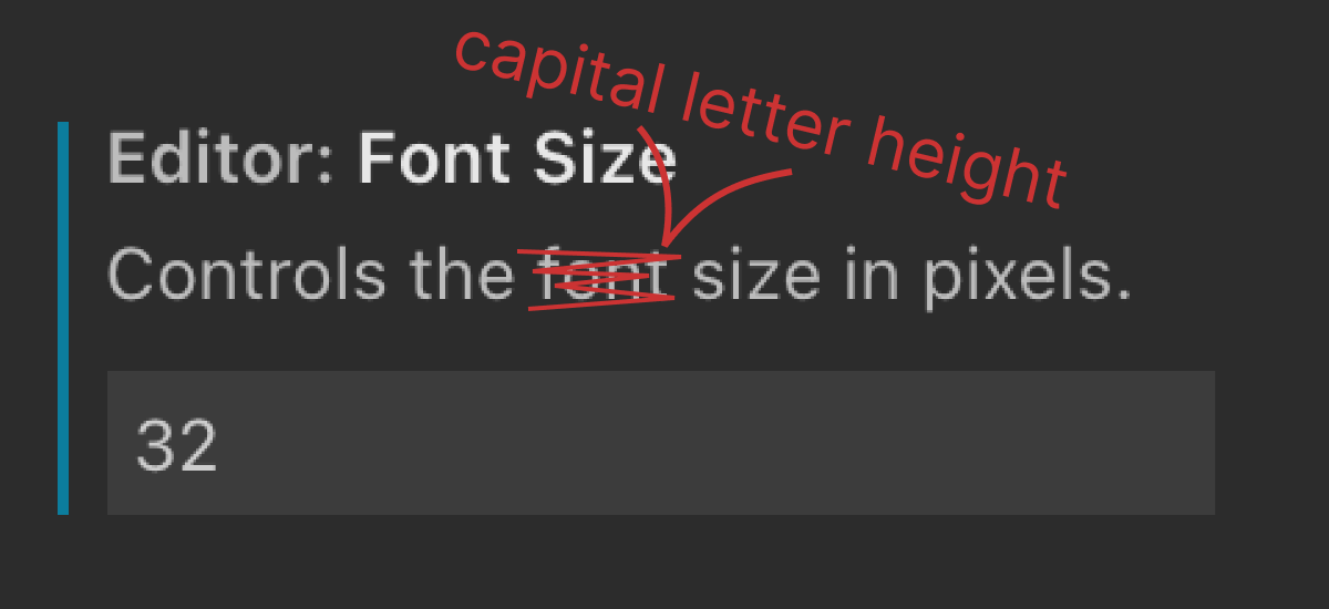 Font size 1em